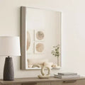 Royal Hampton Dresser Mirror, 40 Inch, Sleek Light Taupe Wood, Frameless Design