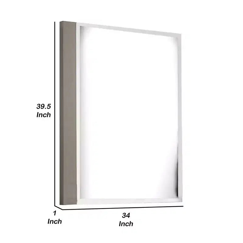 Miroir de commode Royal Hampton, 40 po, Bois taupe clair élégant, Design sans cadre