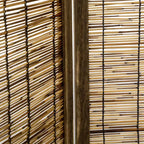 Paravent tissé à la main, 4 panneaux pliants, cloison de séparation intérieure en roseau, 160x170x1.9cm