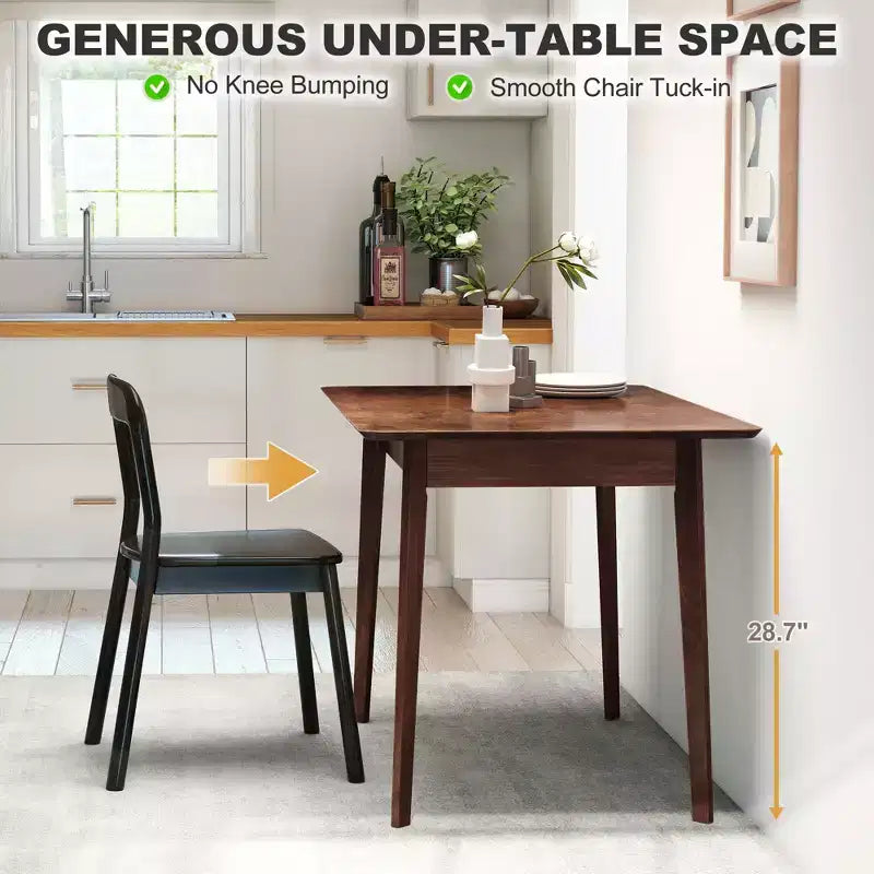 Table de salle à manger rectangulaire de 120 cm pour 4 personnes, table de cuisine moderne de style Mid-Century avec pieds en bois d'hévéa pour salle à manger