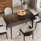 Table de salle à manger rectangulaire de 120 cm pour 4 personnes, table de cuisine moderne de style Mid-Century avec pieds en bois d'hévéa pour salle à manger