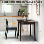 Table de salle à manger rectangulaire de 120 cm pour 4 personnes, table de cuisine moderne de style Mid-Century avec pieds en bois d'hévéa pour salle à manger