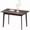 47.2 Rectangle Dining Table for 4, Mid-Century Modern Kitchen Table with Rubber Wood Legs for Dining Room