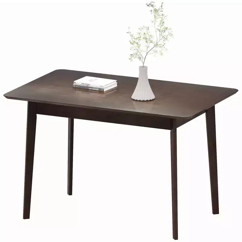 47.2 Rectangle Dining Table for 4, Mid-Century Modern Kitchen Table with Rubber Wood Legs for Dining Room