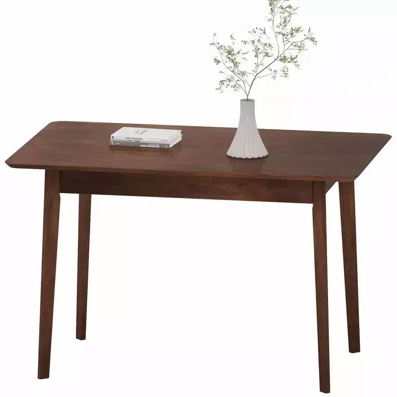 Table de salle à manger rectangulaire de 120 cm pour 4 personnes, table de cuisine moderne de style Mid-Century avec pieds en bois d'hévéa pour salle à manger