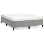 Cadre de lit Velours gris clair (100 % polyester), contreplaqué Grand lit