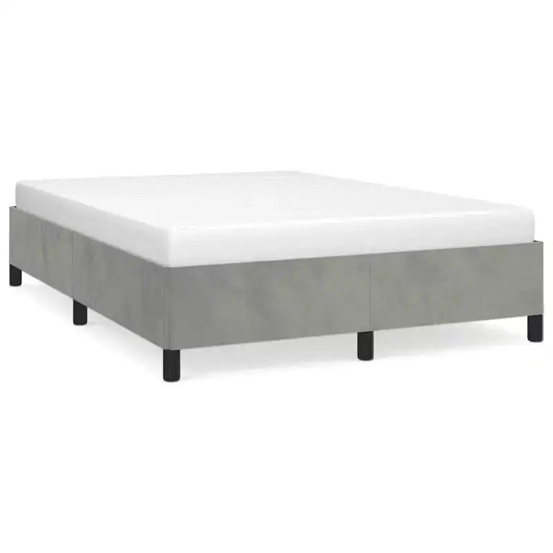 Cadre de lit Velours gris clair (100 % polyester), contreplaqué Grand lit