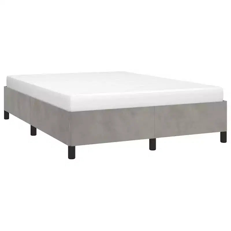Cadre de lit Velours gris clair (100 % polyester), contreplaqué Grand lit