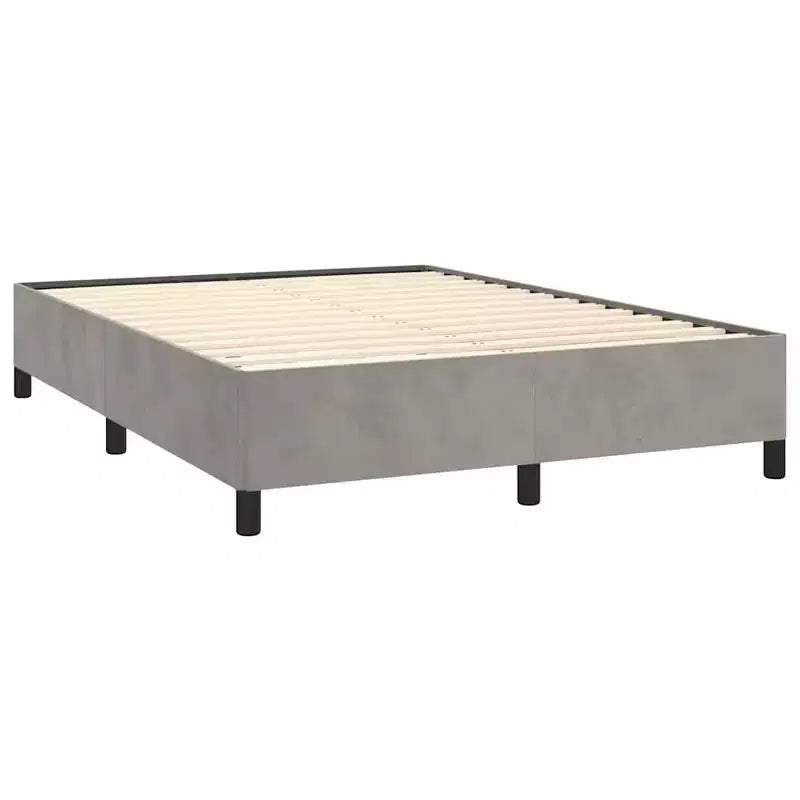 Cadre de lit Velours gris clair (100 % polyester), contreplaqué Grand lit