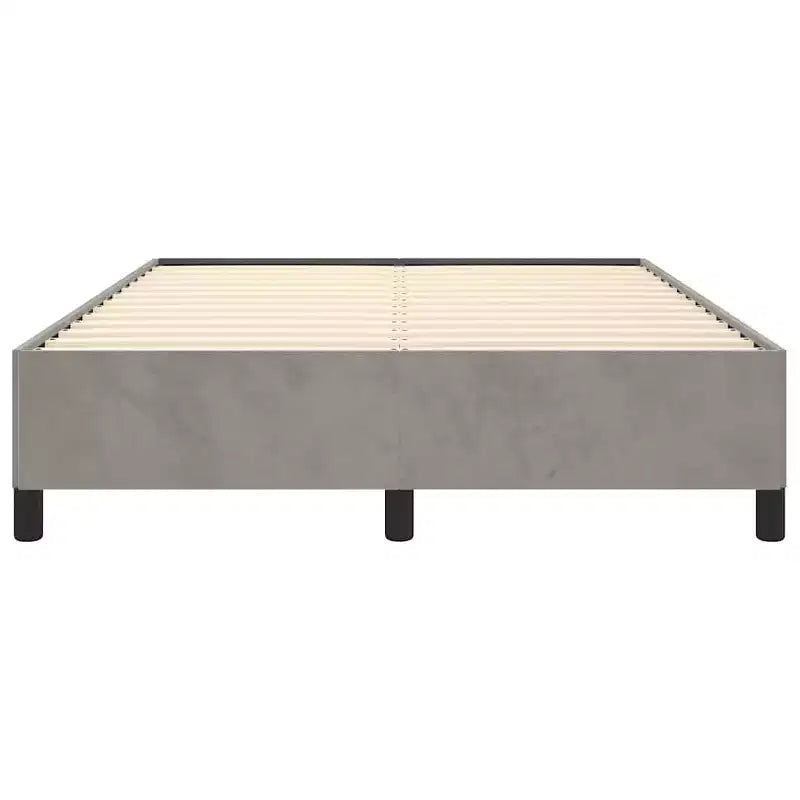 Cadre de lit Velours gris clair (100 % polyester), contreplaqué Grand lit