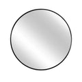 HomeRoots 24 Black Round Framed Accent Mirror