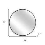 Miroir d'appoint rond HomeRoots 24 avec cadre noir