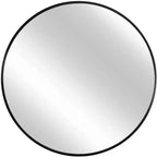 Miroir d'appoint rond HomeRoots 24 avec cadre noir