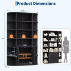 Étagère de 75 pouces avec rangement, bibliothèque de 6 niveaux et 47 pouces de large de style ferme moderne, meuble de rangement, étagère de présentation pour bureau à domicile, salon