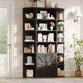 Étagère de 75 pouces avec rangement, bibliothèque de 6 niveaux et 47 pouces de large de style ferme moderne, meuble de rangement, étagère de présentation pour bureau à domicile, salon