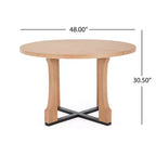 Ensemble de salle à manger moderne 5 pièces Christopher Knight Home Dara en bois d'hévéa avec table ronde et chaises rembourrées