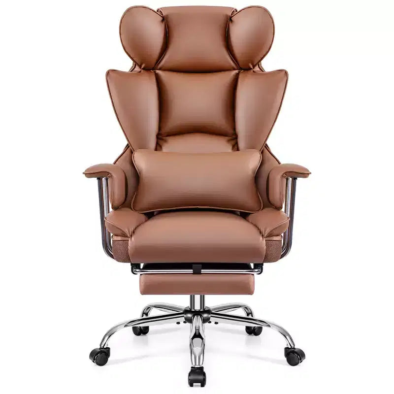 Chaise de bureau ERDOM, fauteuil de direction grand format avec repose-pieds, support dorsal ergonomique inclinable et haut