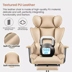 Chaise de bureau ERDOM, fauteuil de direction grand format avec repose-pieds, support dorsal ergonomique inclinable et haut