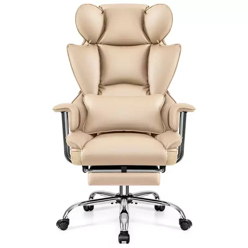 Chaise de bureau ERDOM, fauteuil de direction grand format avec repose-pieds, support dorsal ergonomique inclinable et haut