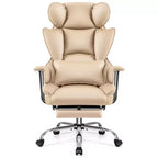 Chaise de bureau ERDOM, fauteuil de direction grand format avec repose-pieds, support dorsal ergonomique inclinable et haut