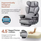 Chaise de bureau ERDOM, fauteuil de direction grand format avec repose-pieds, support dorsal ergonomique inclinable et haut