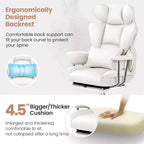 Chaise de bureau ERDOM, fauteuil de direction grand format avec repose-pieds, support dorsal ergonomique inclinable et haut