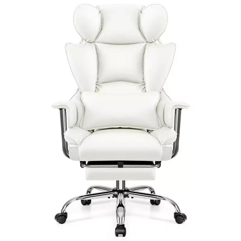 Chaise de bureau ERDOM, fauteuil de direction grand format avec repose-pieds, support dorsal ergonomique inclinable et haut
