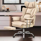 Chaise de bureau ERDOM, fauteuil de direction grand format avec repose-pieds, support dorsal ergonomique inclinable et haut