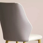 Homy Casa Lot de 2 chaises de salle à manger en cuir PU, chaises ergonomiques avec pieds en métal doré, beige