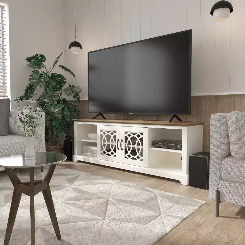 Meuble TV Galano avec rangement à porte découpée 68,2 L 17,1 P 23,7 H