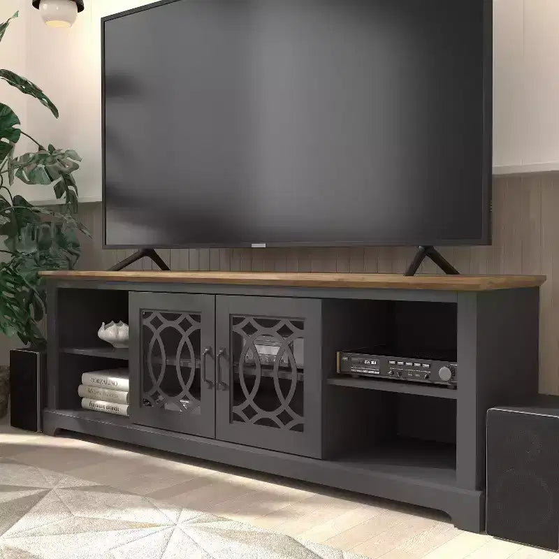 Meuble TV Galano avec rangement à porte découpée 68,2 L 17,1 P 23,7 H