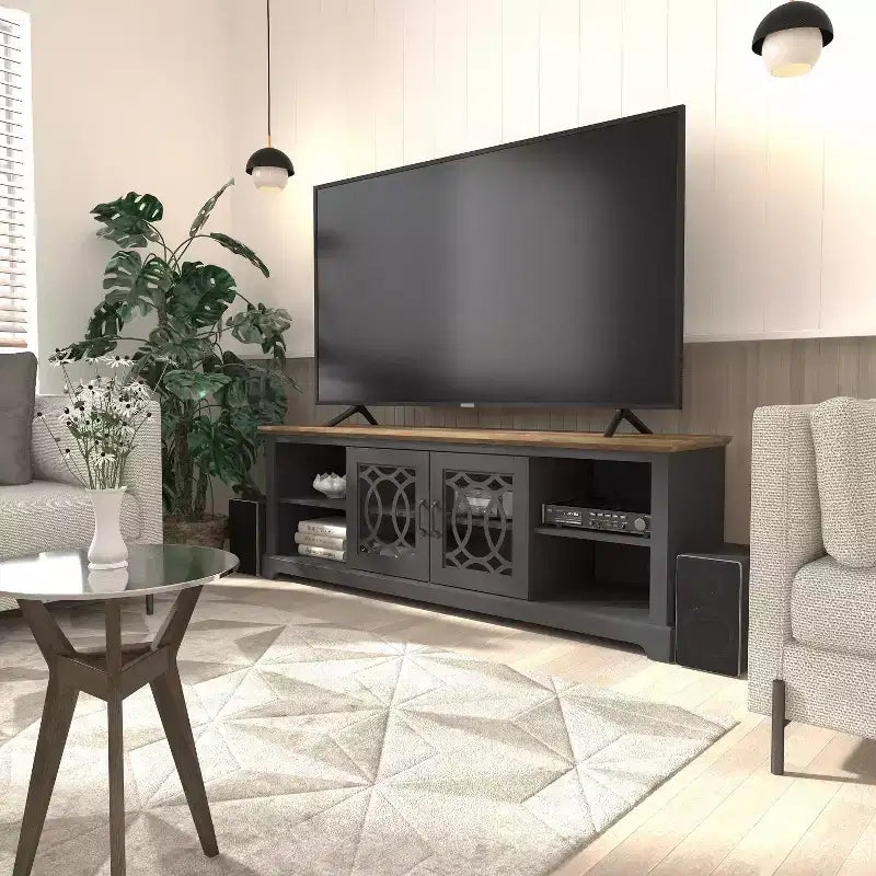 Meuble TV Galano avec rangement à porte découpée 68,2 L 17,1 P 23,7 H
