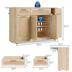 Table de cuisine roulante Garvee sur roulettes avec abattant, meuble de poubelle basculant, meuble de rangement, tiroir, porte-épices, chariot de cuisine