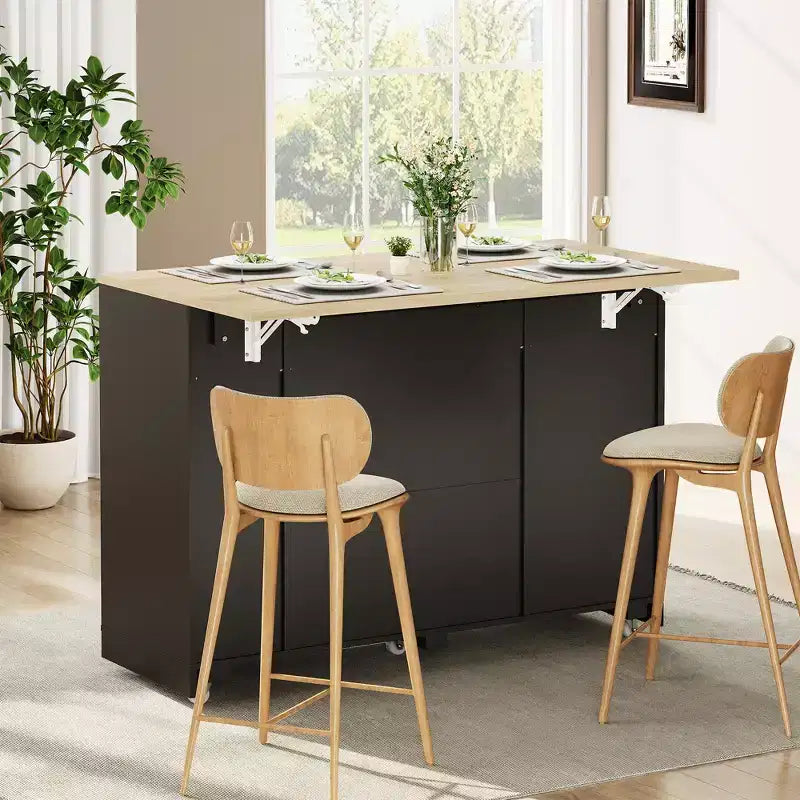 Table de cuisine roulante Garvee sur roulettes avec abattant, meuble de poubelle basculant, meuble de rangement, tiroir, porte-épices, chariot de cuisine