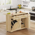 Table de cuisine roulante Garvee sur roulettes avec abattant, meuble de poubelle basculant, meuble de rangement, tiroir, porte-épices, chariot de cuisine