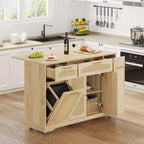Table de cuisine roulante Garvee sur roulettes avec abattant, meuble de poubelle basculant, meuble de rangement, tiroir, porte-épices, chariot de cuisine