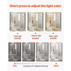 Armoire de toilette éclairée VEVOR avec miroir, 30 x 28 pouces, encastrée ou murale, armoire de toilette LED à 3 couleurs à intensité variable, blanche