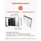 Armoire de toilette éclairée VEVOR avec miroir, 30 x 28 pouces, encastrée ou murale, armoire de toilette LED à 3 couleurs à intensité variable, blanche