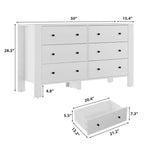 Commode large moderne à 6 tiroirs | Meuble de rangement en bois pour Chambre, Entrée, Couloir et Bureau à domicile | Meuble multifonctionnel