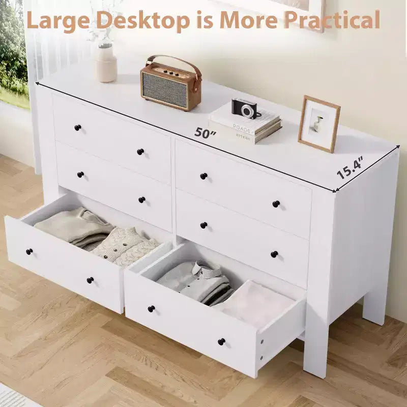 Commode large moderne à 6 tiroirs | Meuble de rangement en bois pour Chambre, Entrée, Couloir et Bureau à domicile | Meuble multifonctionnel