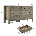 Commode large moderne à 6 tiroirs | Meuble de rangement en bois pour Chambre, Entrée, Couloir et Bureau à domicile | Meuble multifonctionnel