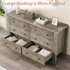 Commode large moderne à 6 tiroirs | Meuble de rangement en bois pour Chambre, Entrée, Couloir et Bureau à domicile | Meuble multifonctionnel