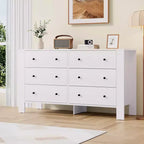 Commode large moderne à 6 tiroirs | Meuble de rangement en bois pour Chambre, Entrée, Couloir et Bureau à domicile | Meuble multifonctionnel
