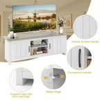 Meuble TV de ferme Costway pour téléviseurs jusqu'à 65 po Meuble console multimédia avec portes et casiers