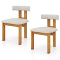 Costway Dining Chair Set of 2 Upholstered Kitchen Chair w/ Padded Seat & Curved Backrest