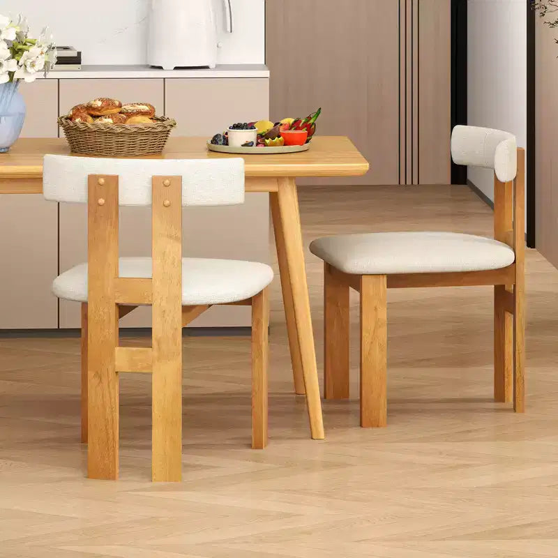 Costway Lot de 2 Chaises de Salle à Manger Rembourrées avec Assise Matelassée et Dossier Incurvé