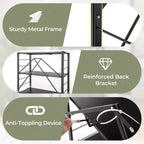 Étagère de rangement pliable à 5 niveaux Costway avec roues, étagères réglables, unité de rayonnage en métal