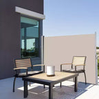 Costway 118,5 x 71 Brise-vue rétractable pliable latéral de terrasse Beige