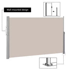 Costway 118,5 x 71 Brise-vue rétractable pliable latéral de terrasse Beige
