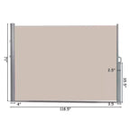 Costway 118,5 x 71 Brise-vue rétractable pliable latéral de terrasse Beige